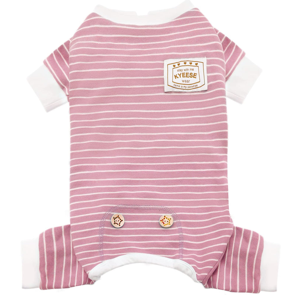 KYEESE Pijama para perro con rayas rosa, cómodo para uso diario