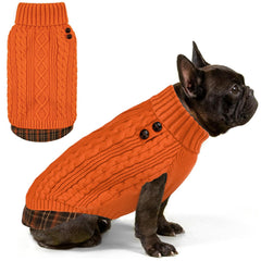 La sudadera KYEESE para perro con cableknit y cuello alto ofrece calidez y ajuste cómodo.