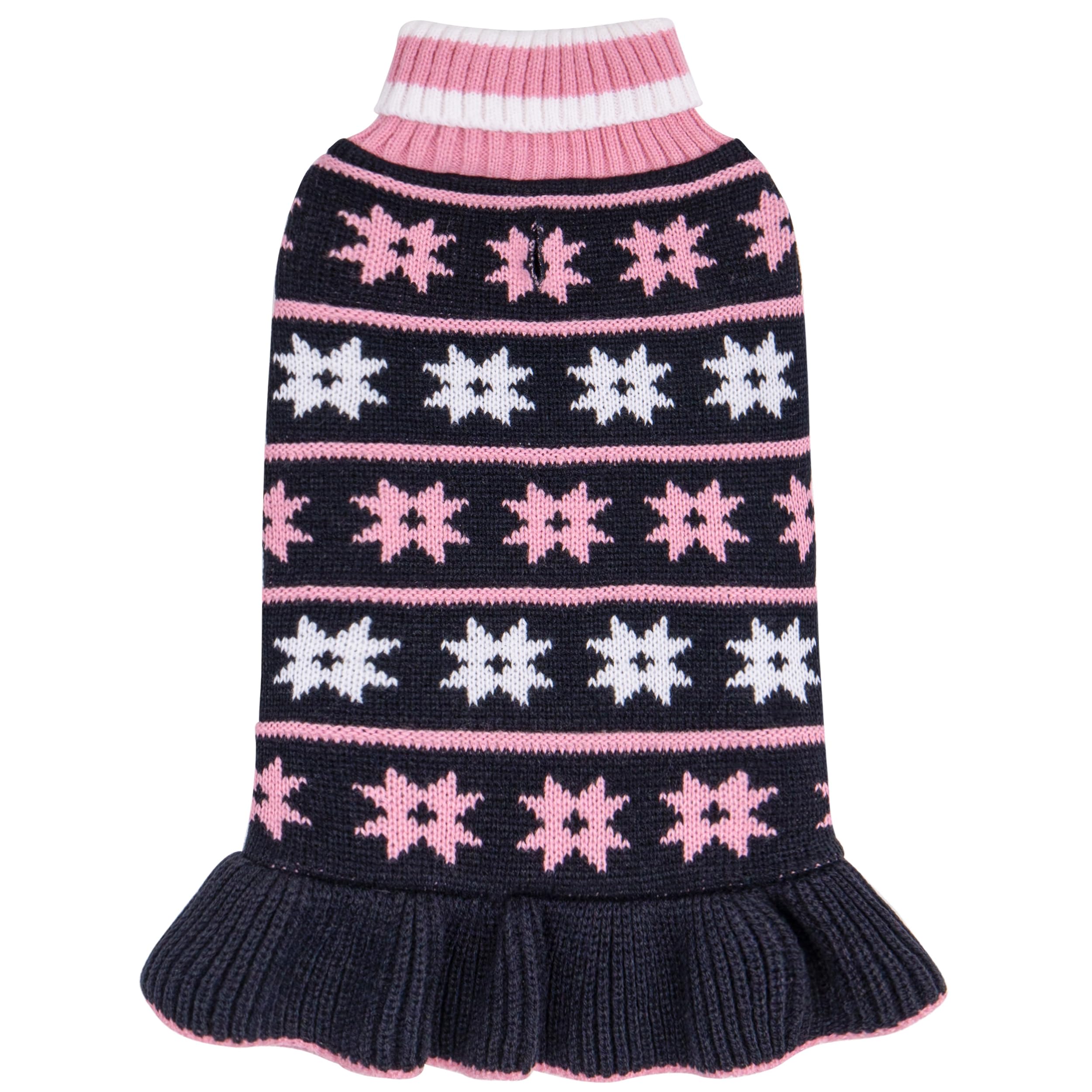 KYEESE sudadera para perros pequeños con copos de nieve en azul navy, talla XS