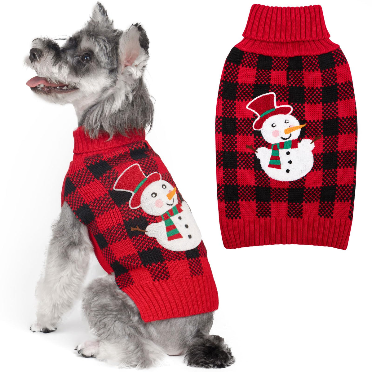 Sudadera KYEESE para perro con muñeco de nieve en la espalda, ideal para Navidad.
