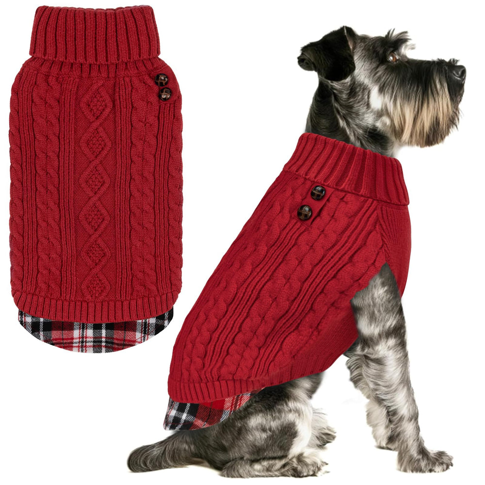 KYEESE suéter suave para perros visto de frente, ideal para paseos fríos.