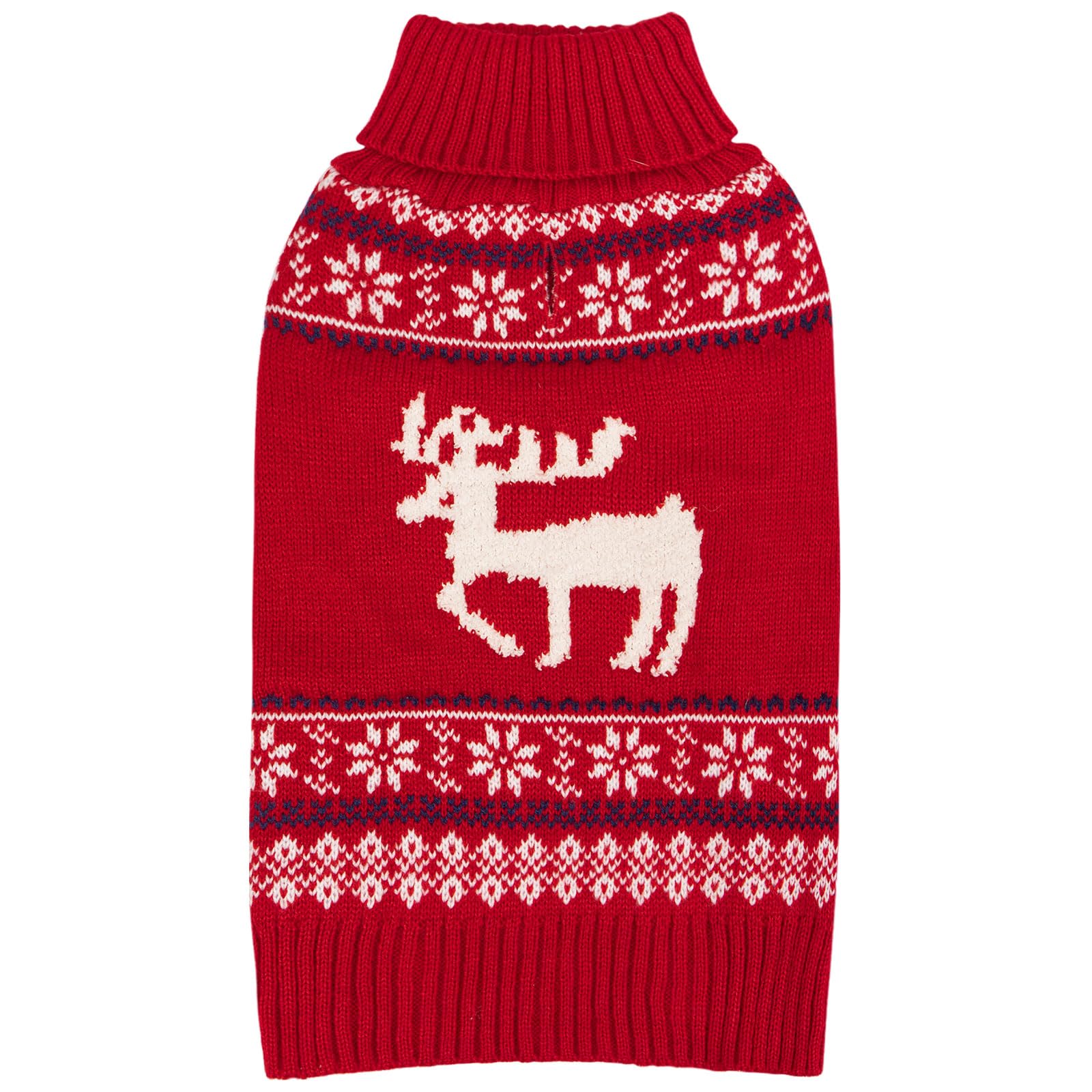 KYEESE suéter navideño para perro con reno bordado, ideal para fiestas y paseos festivos.