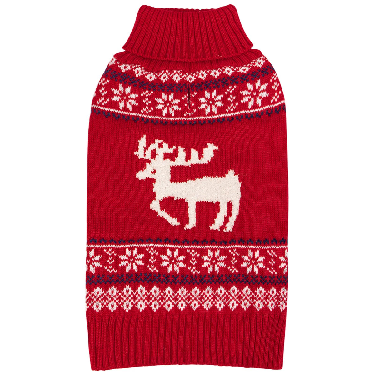 KYEESE suéter navideño para perro con reno bordado, ideal para fiestas y paseos festivos.