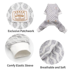Pijama KYEESE para perro, enfoque superior, tela ligera para días fríos.