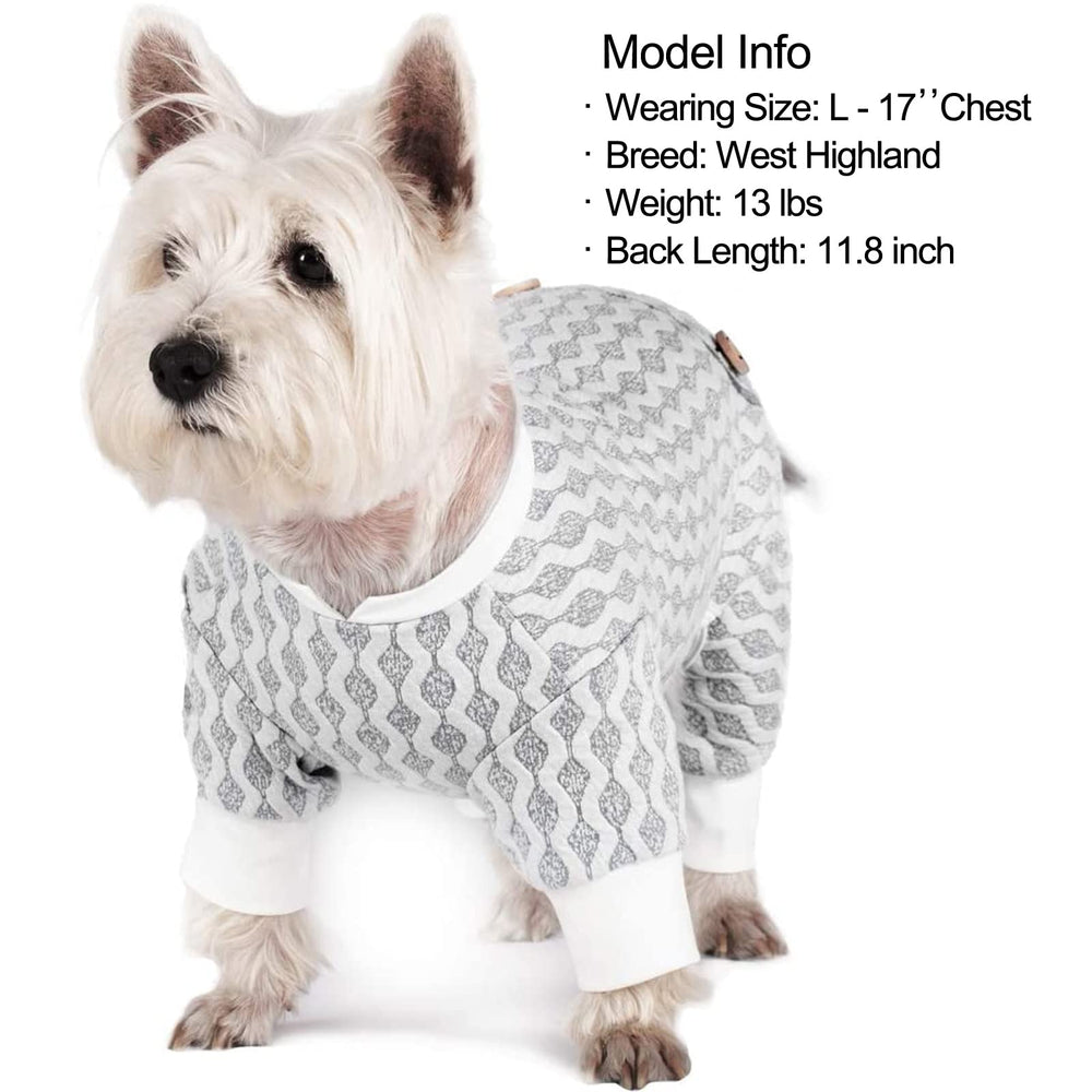 Pijama KYEESE para perro, tamaño pequeño, ideal para medir pecho y espalda.