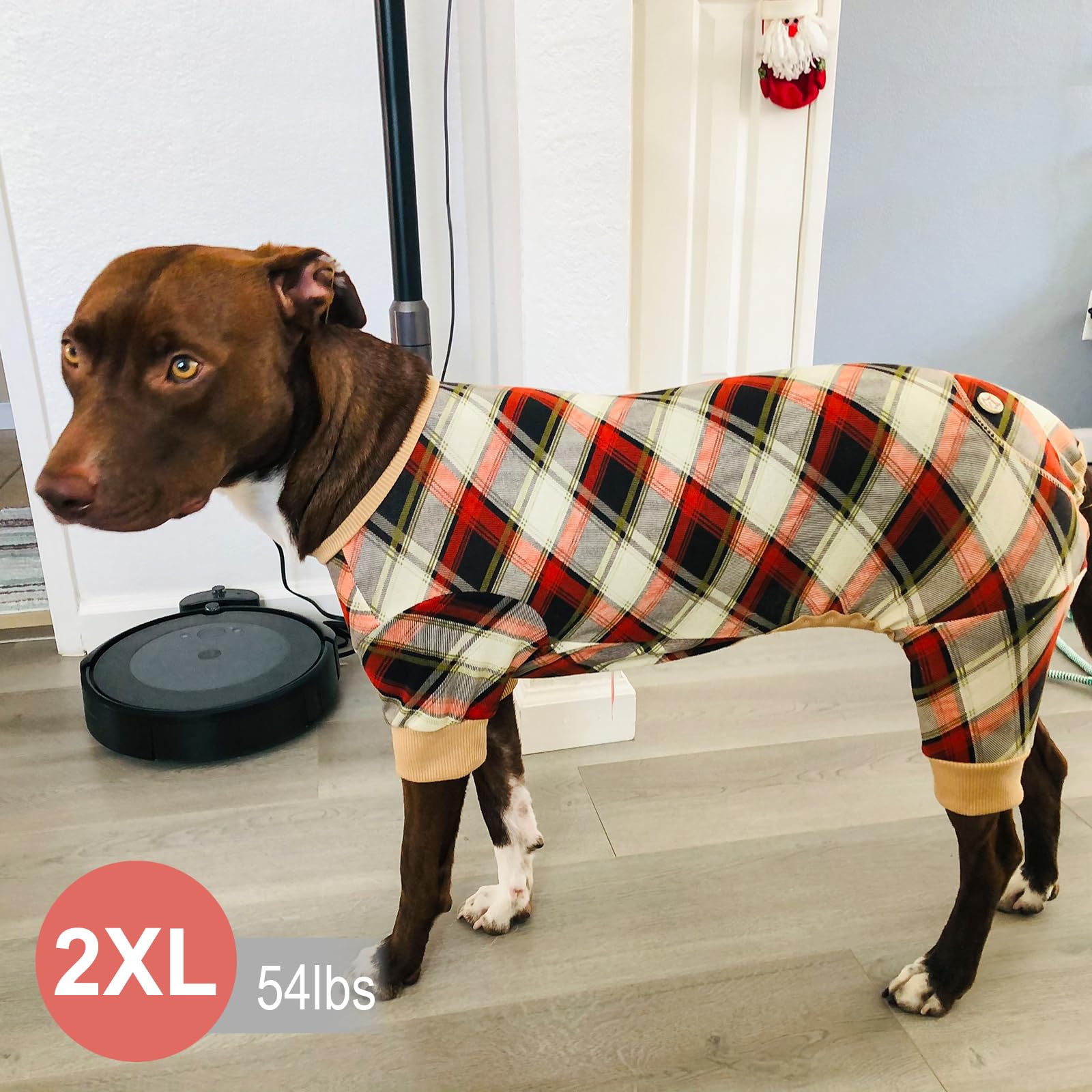 KYEESE pijama para perros con cuadros gris, look clásico y cómodo