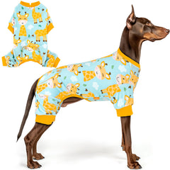 KYEESE Pijama perro jirafa: confort cálido para paseos.
