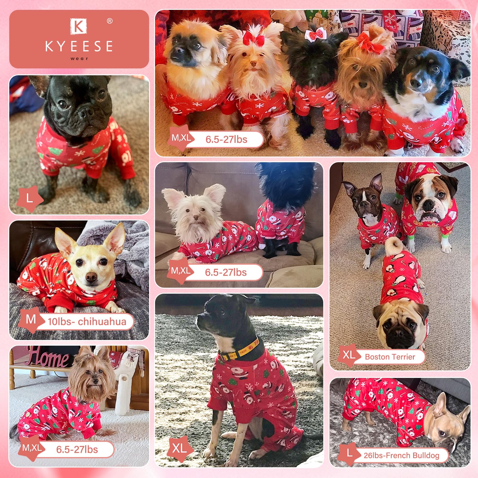KYEESE Tallas para perros pequeños, asegura un ajuste seguro y cómodo.