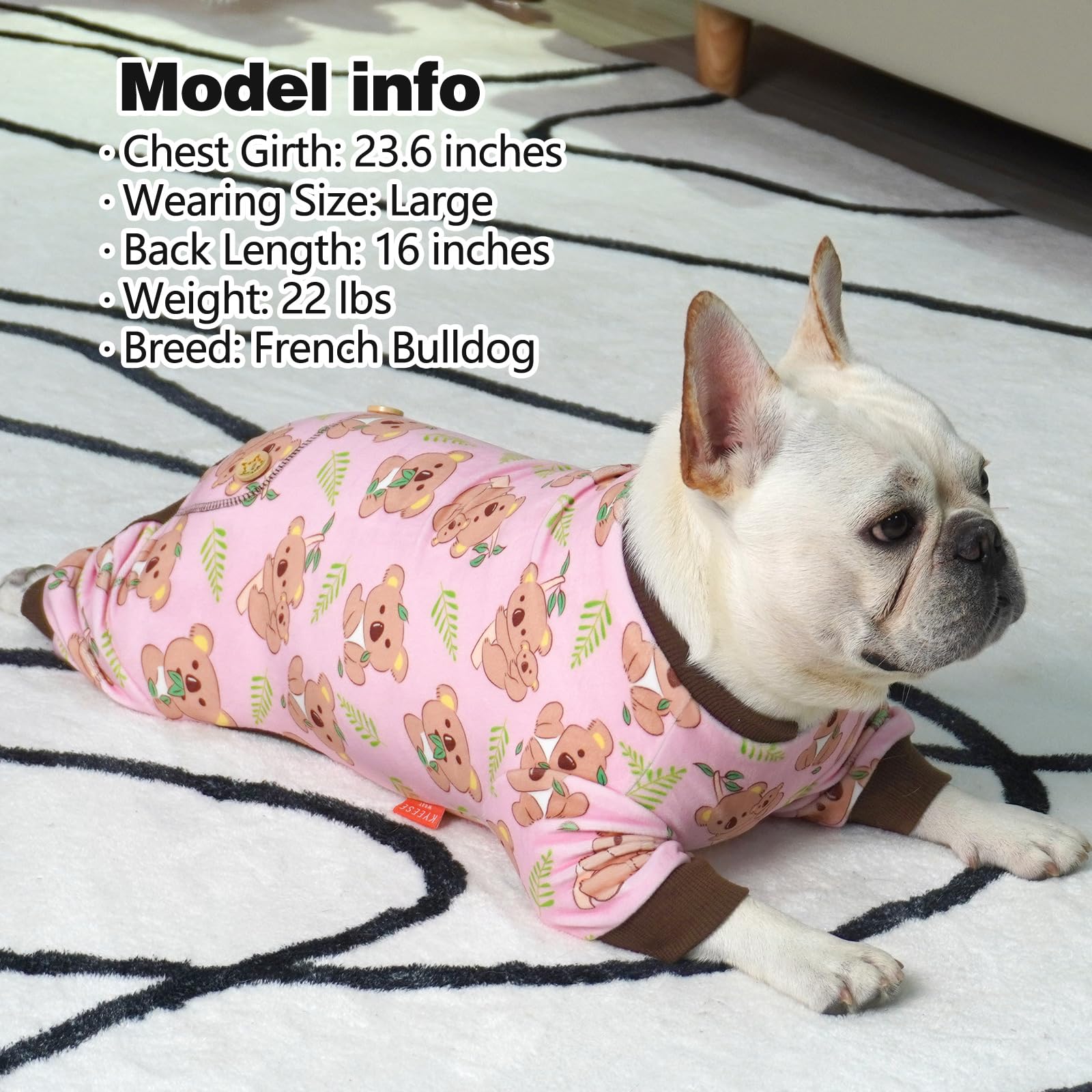 KYEESE pijamas para perros, koala uso diario, ideal para paseos y descanso.