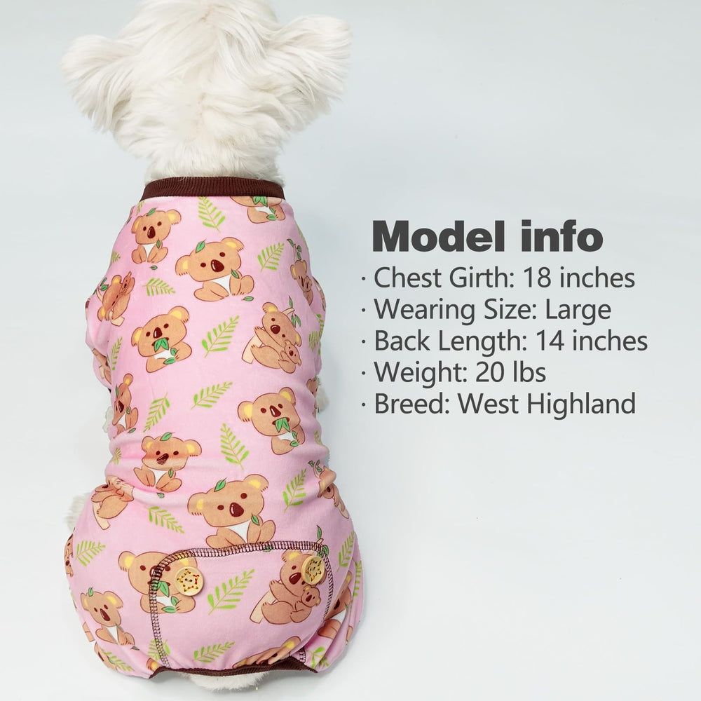 KYEESE pijamas para perros, koala talla XS, ajuste específico para razas pequeñas.