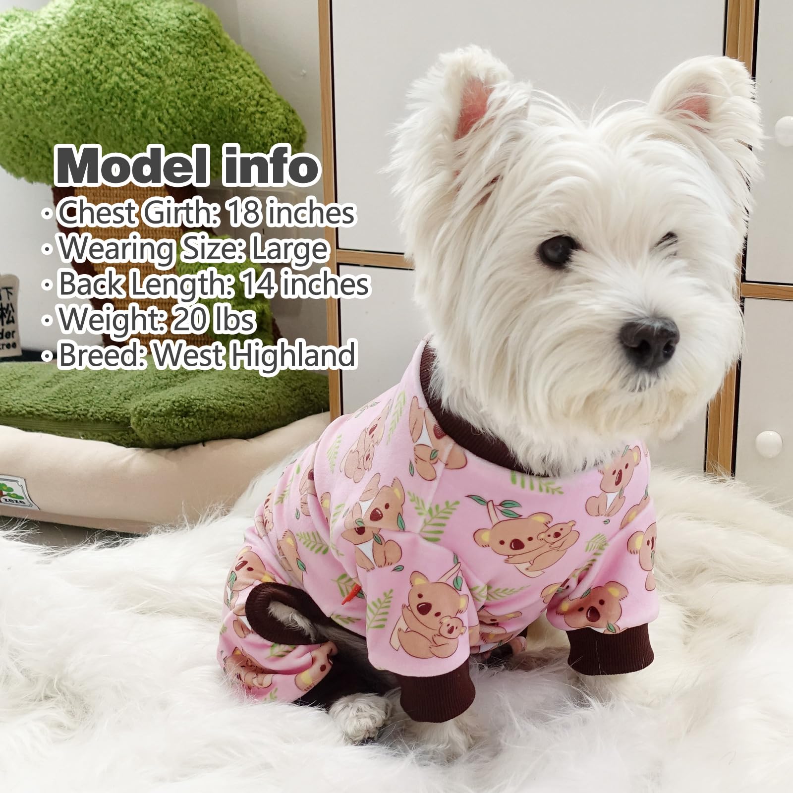 KYEESE pijamas para perros, koala uso diario, protección contra la caída de pelo.