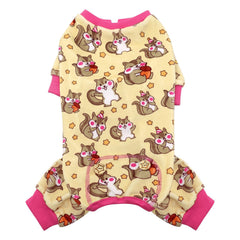 KYEESE pijama para perros con patrón ardilla-listada, ideal para paseos con estilo.