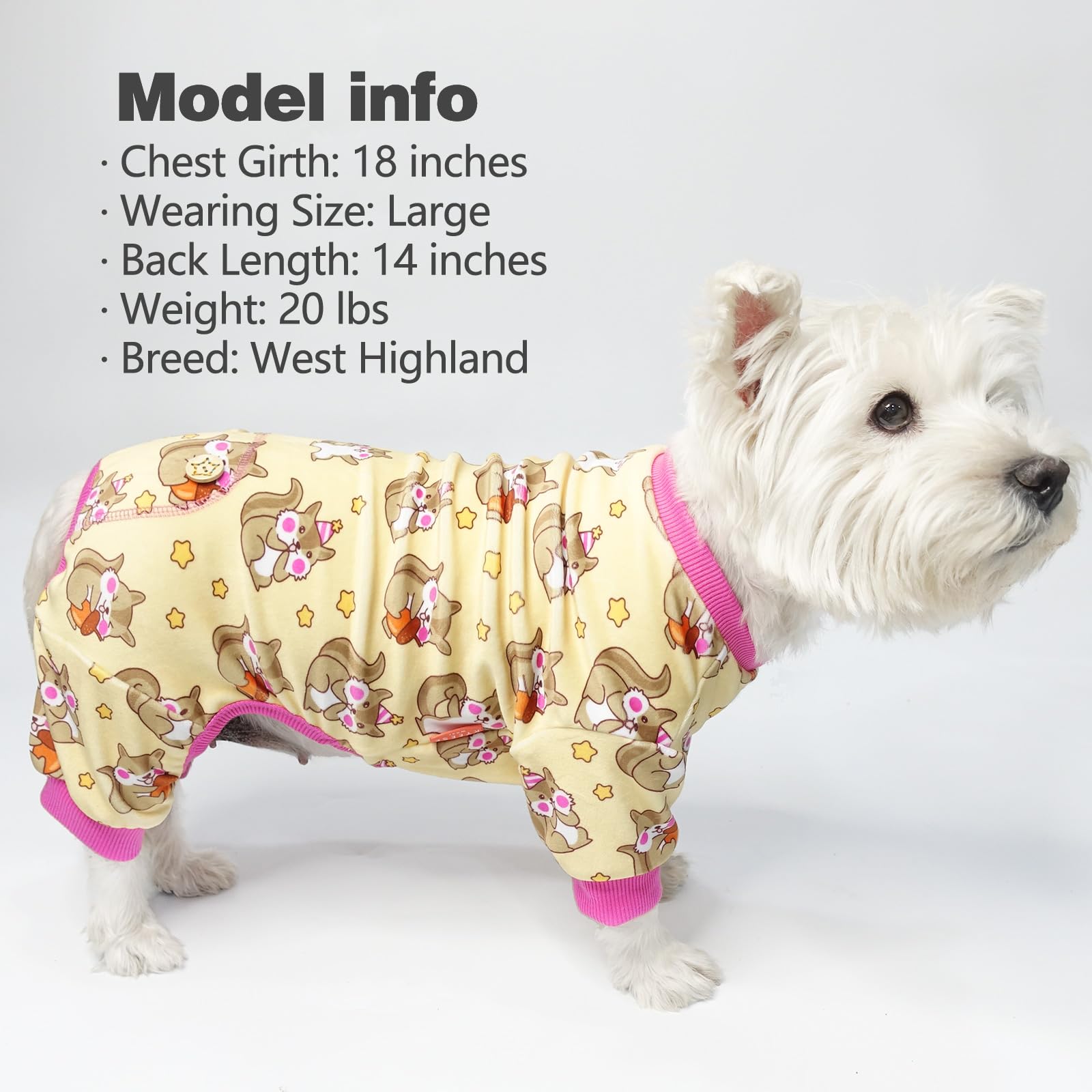 KYEESE pijama de perro de acabado duradero resiste lavados sin perder forma.