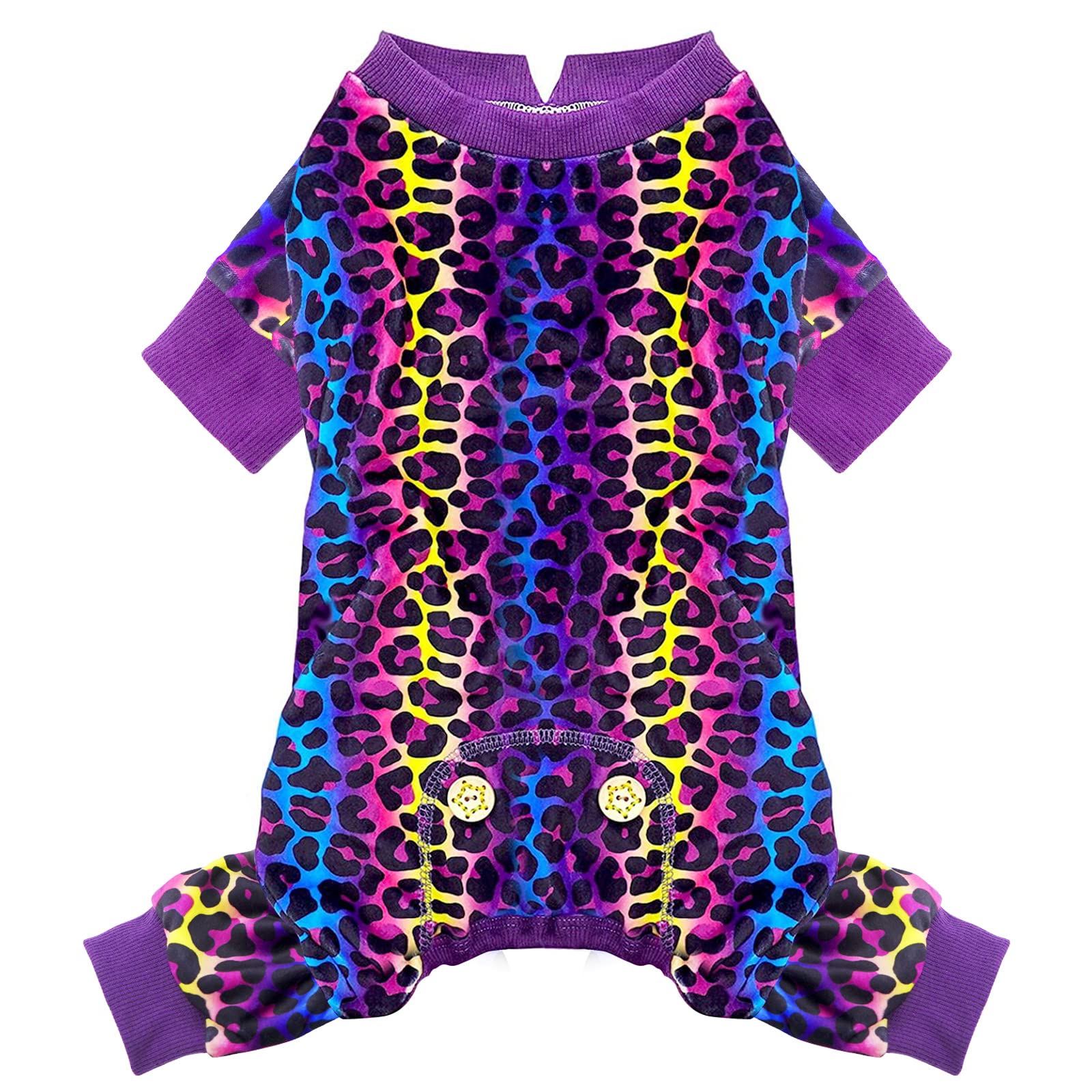 KYEESE pijama para perro en terciopelo leopardo, suave y cómodo para razas pequeñas.