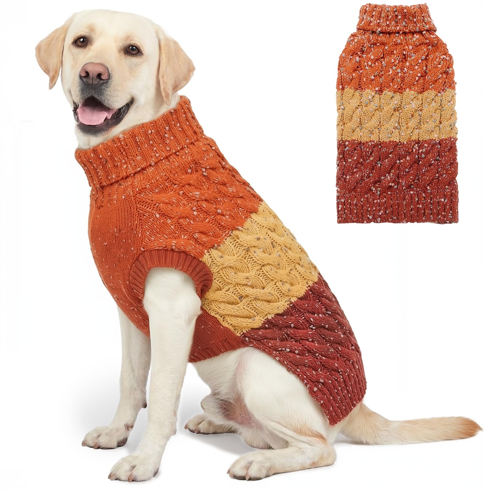 KYEESE sudadera para perro bloques-de-color marrón, ideal para días fríos.