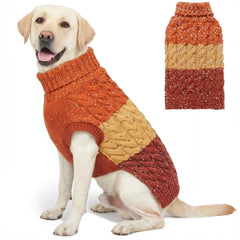 KYEESE sudadera para perro bloques-de-color marrón, ideal para días fríos.