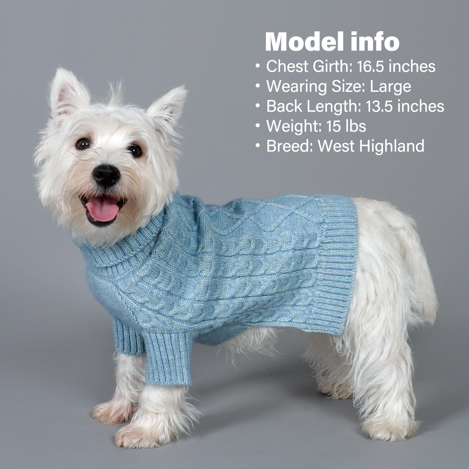 KYEESE sudadera para perro, cuello alto y manga larga, protección suave.