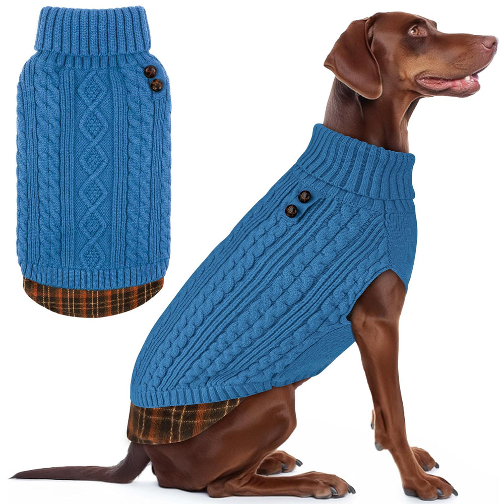 KYEESE suéter para perro mediano con cuello alto, comodidad para paseos fríos.