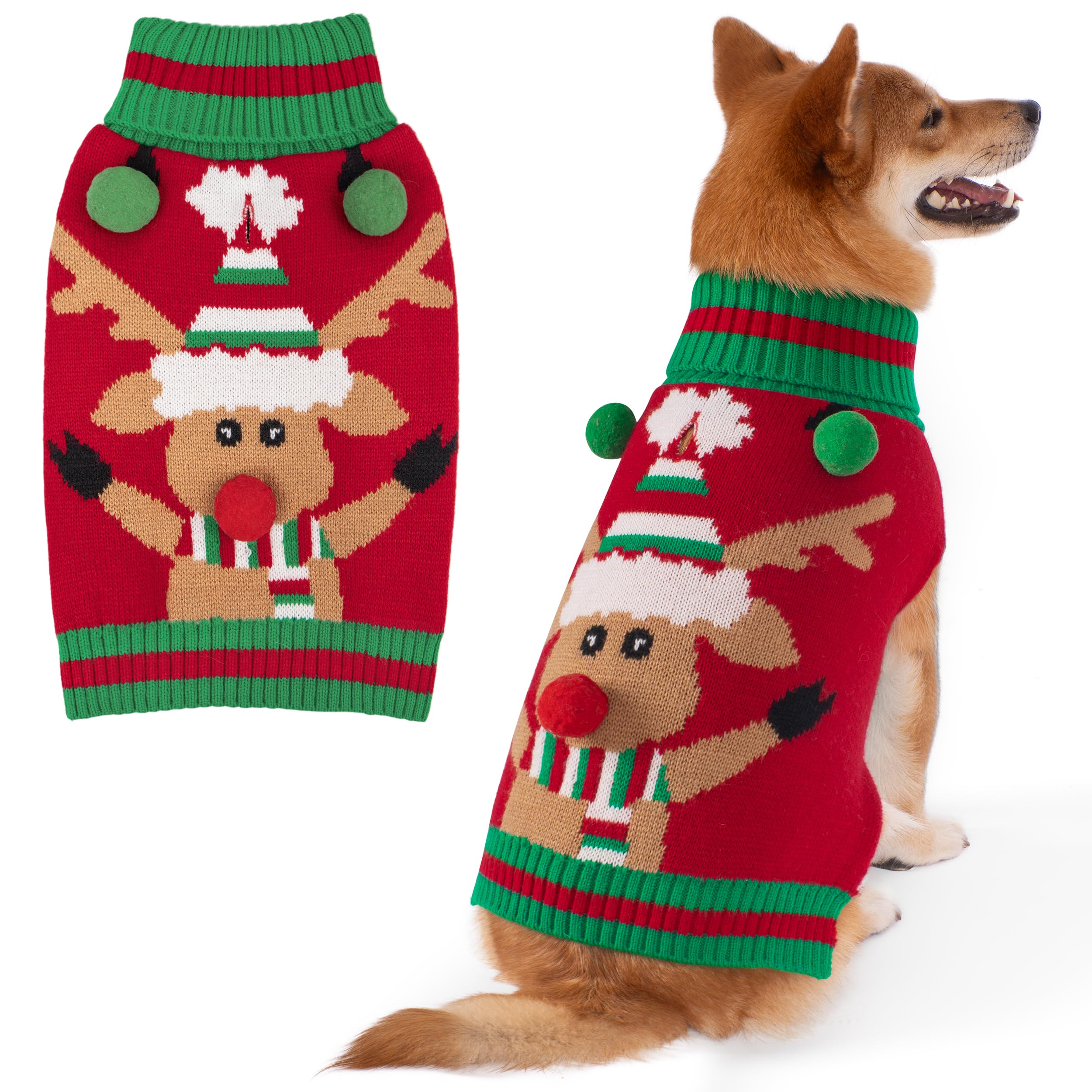 KYEESE sudadera para perros con diseño de reno navideño, ideal para paseos festivos