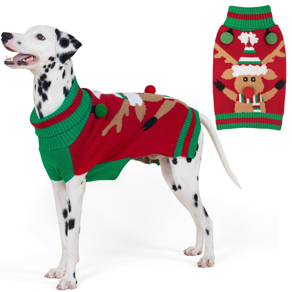 Sudadera KYEESE para perro con patrón de Reno, cómodo para paseos festivos.