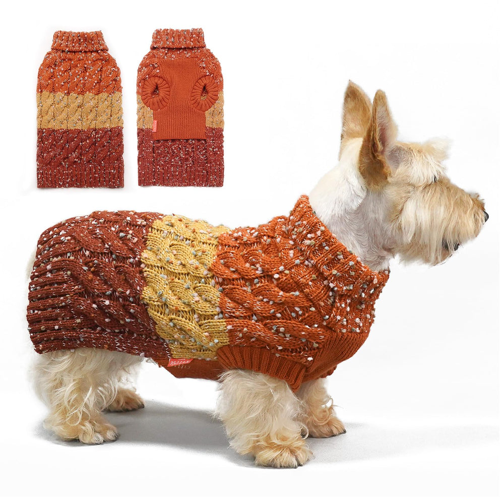 KYEESE suéter para perros pequeños con bloque de color en el frente, ideal para paseos fríos.