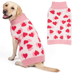 KYEESE suéter para perro grande con corazón impreso, ideal para paseos festivos.