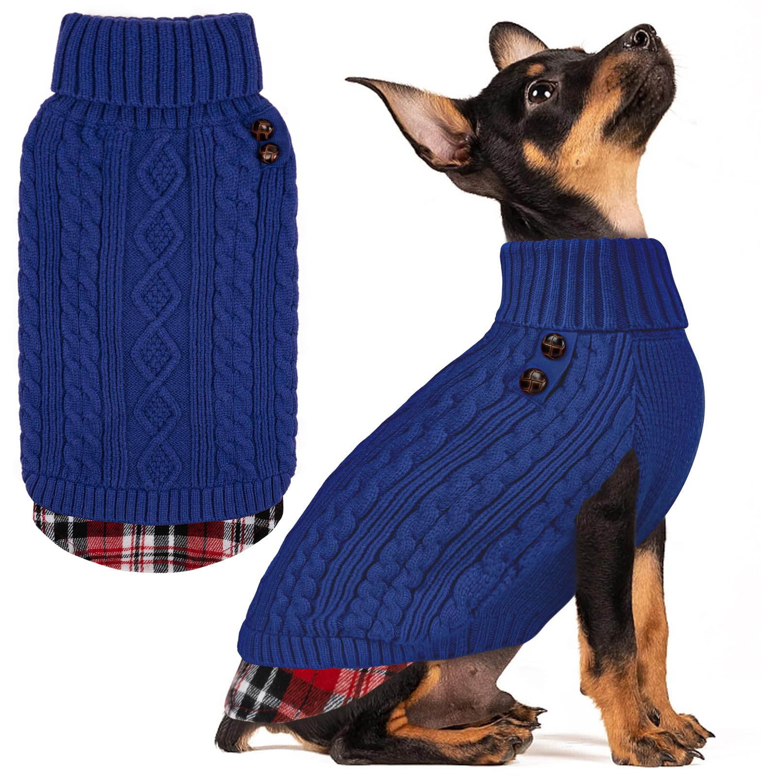 KYEESE sudadera para perro con cuello alto, ideal para paseos fríos.