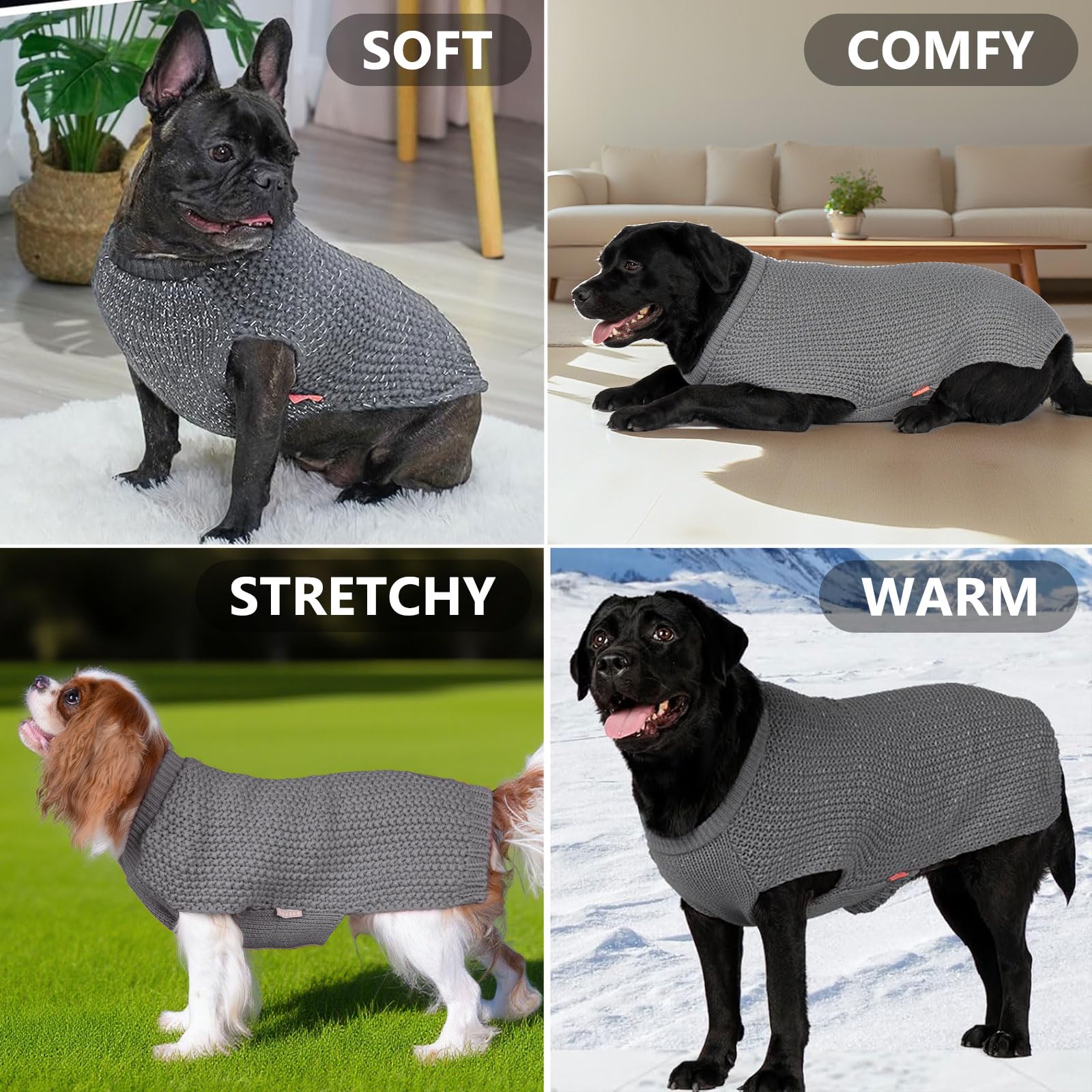 Tejido grueso KYEESE, suave y cálido para perros durante el invierno.