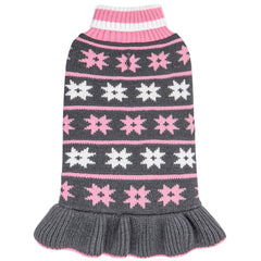 KYEESE suéter para perro con cuello alto y patrón de nieve, ideal para días fríos.