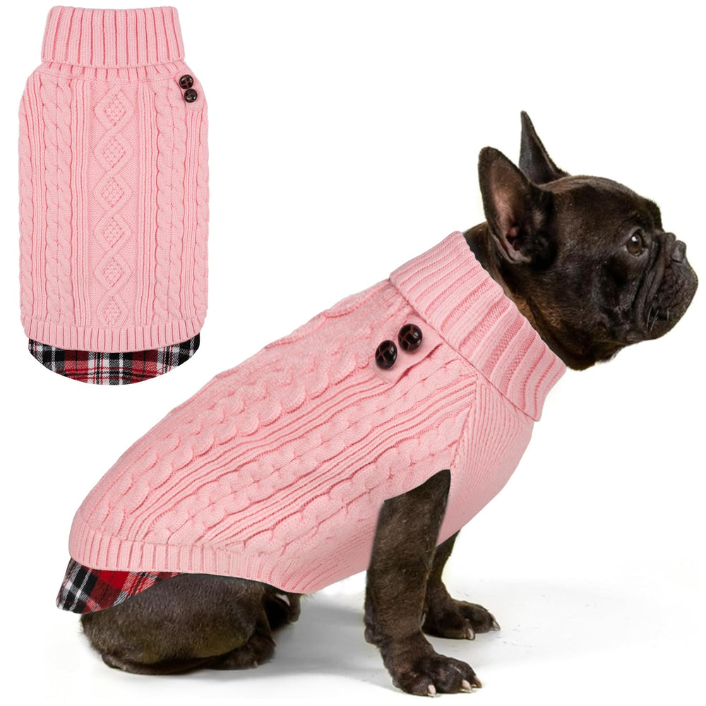 KYEESE suéter para perro con punto cable, suave y cálido para paseos.