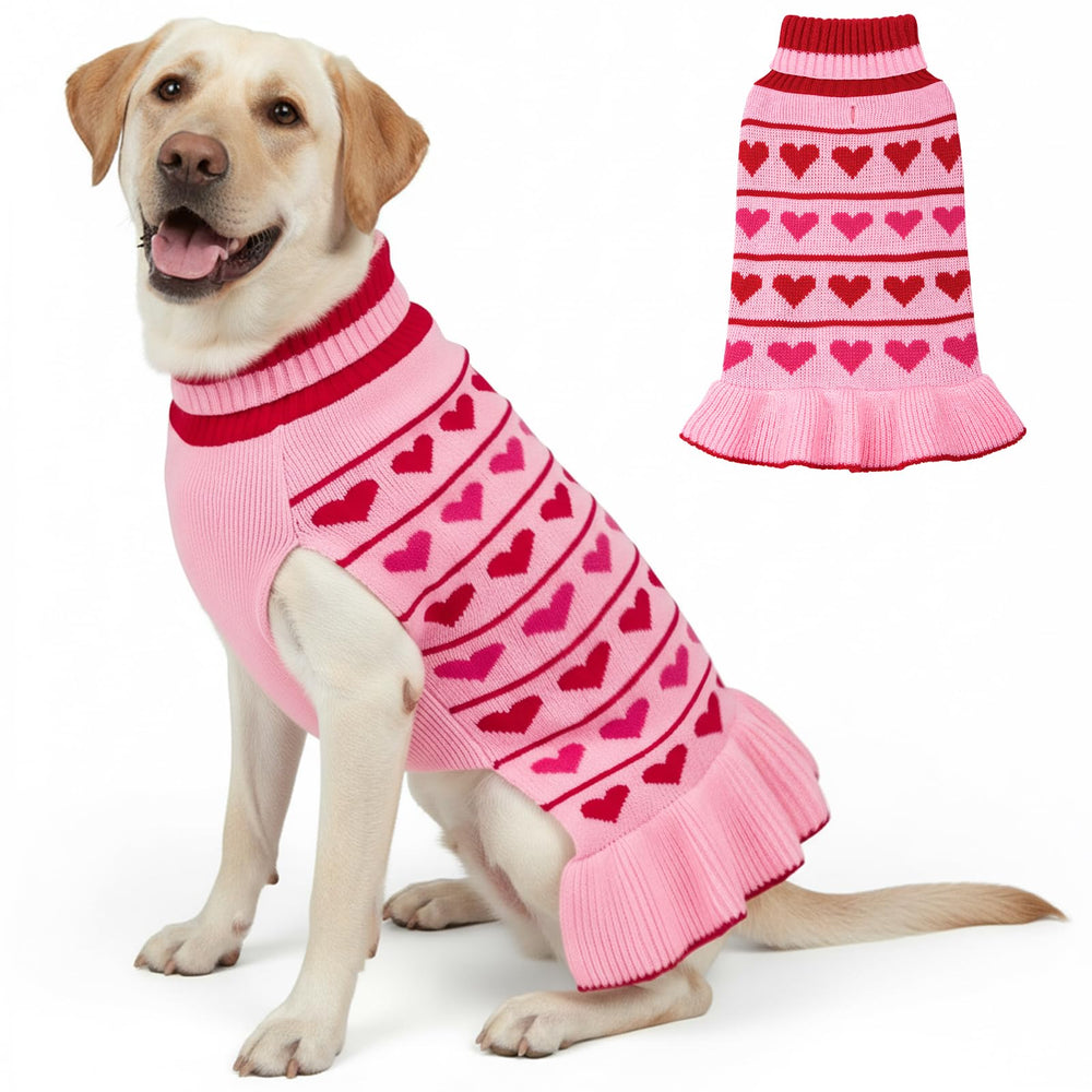 KYEESE suéter para perro con corazon: ideal para fotos de San Valentín y paseos.