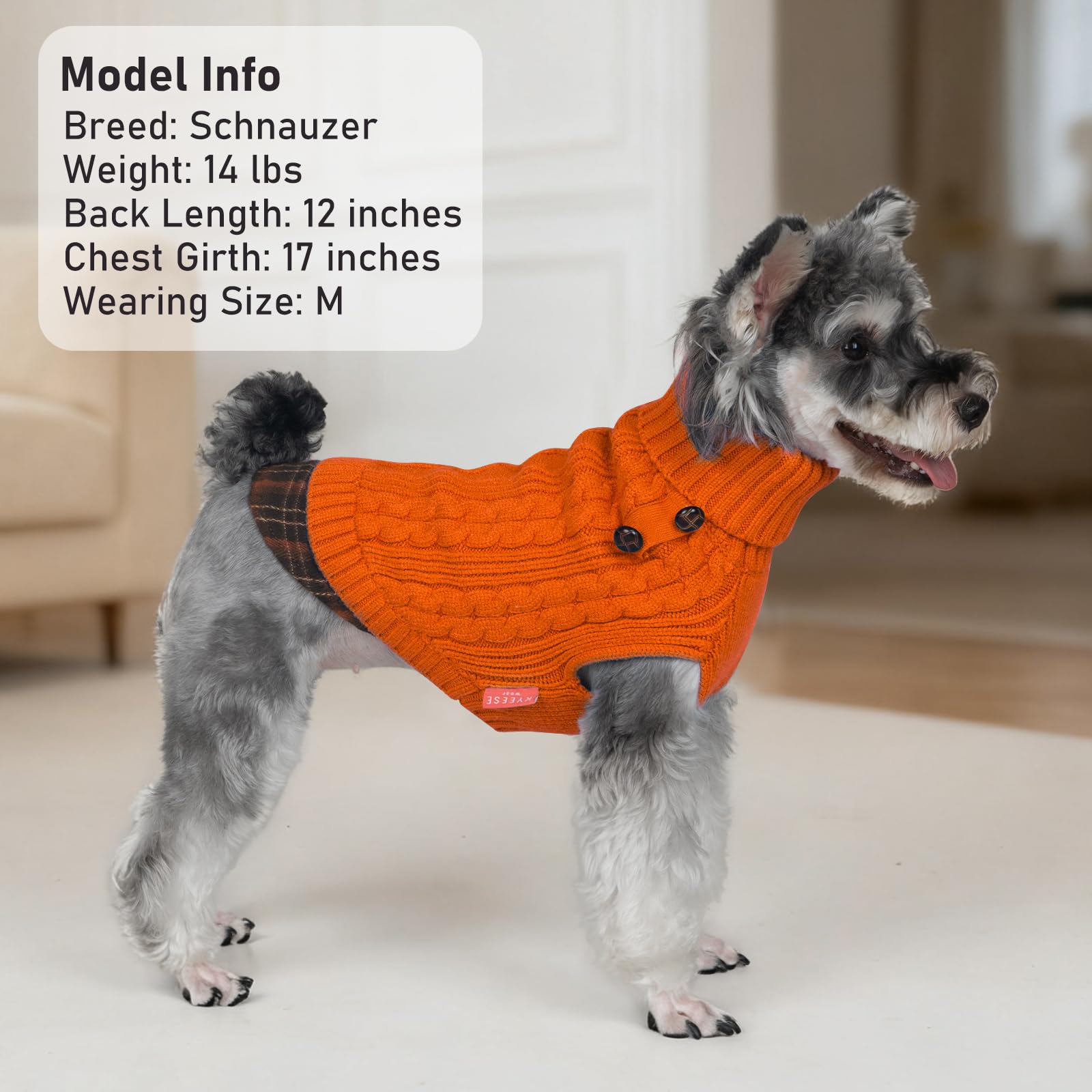 KYEESE suéter para perro con patchwork a cuadros, estilo preppy