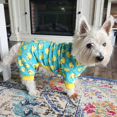 Pijama KYEESE para perro con estampado de patos amarillos, suave.