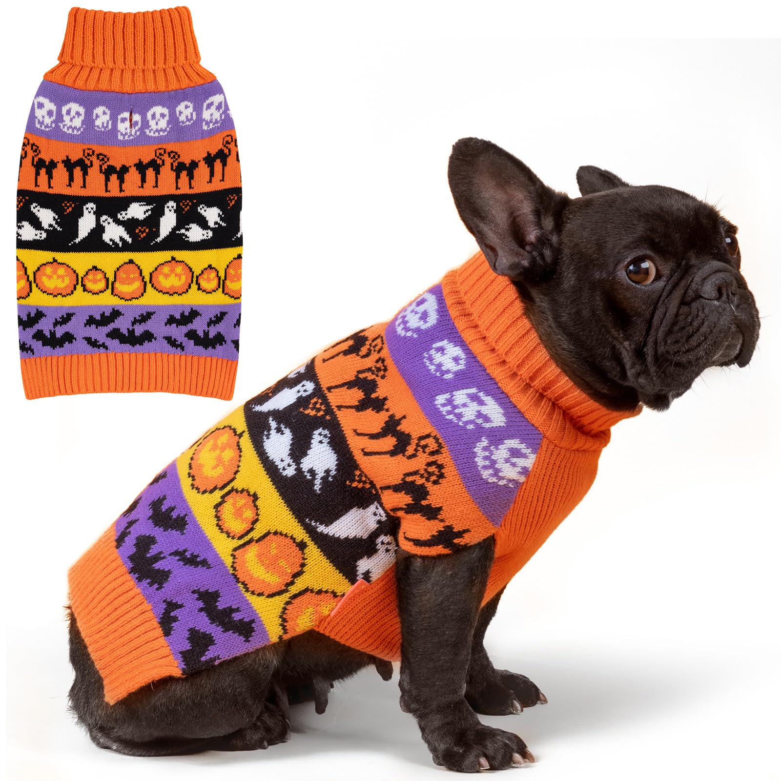 KYEESE suéter para perro con calabaza y fantasma, ideal para fotos