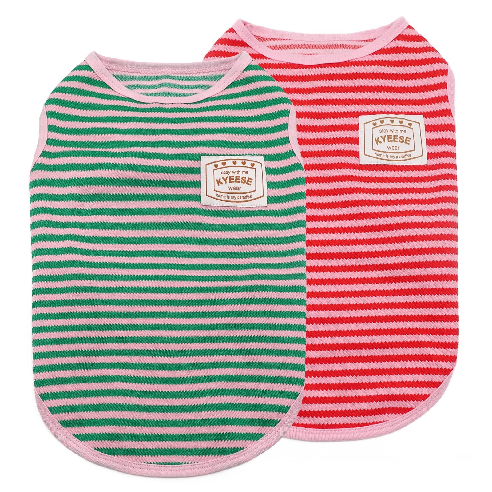 Camisetas KYEESE rayadas para perros pequeños, ligeras y cómodas para días frescos.