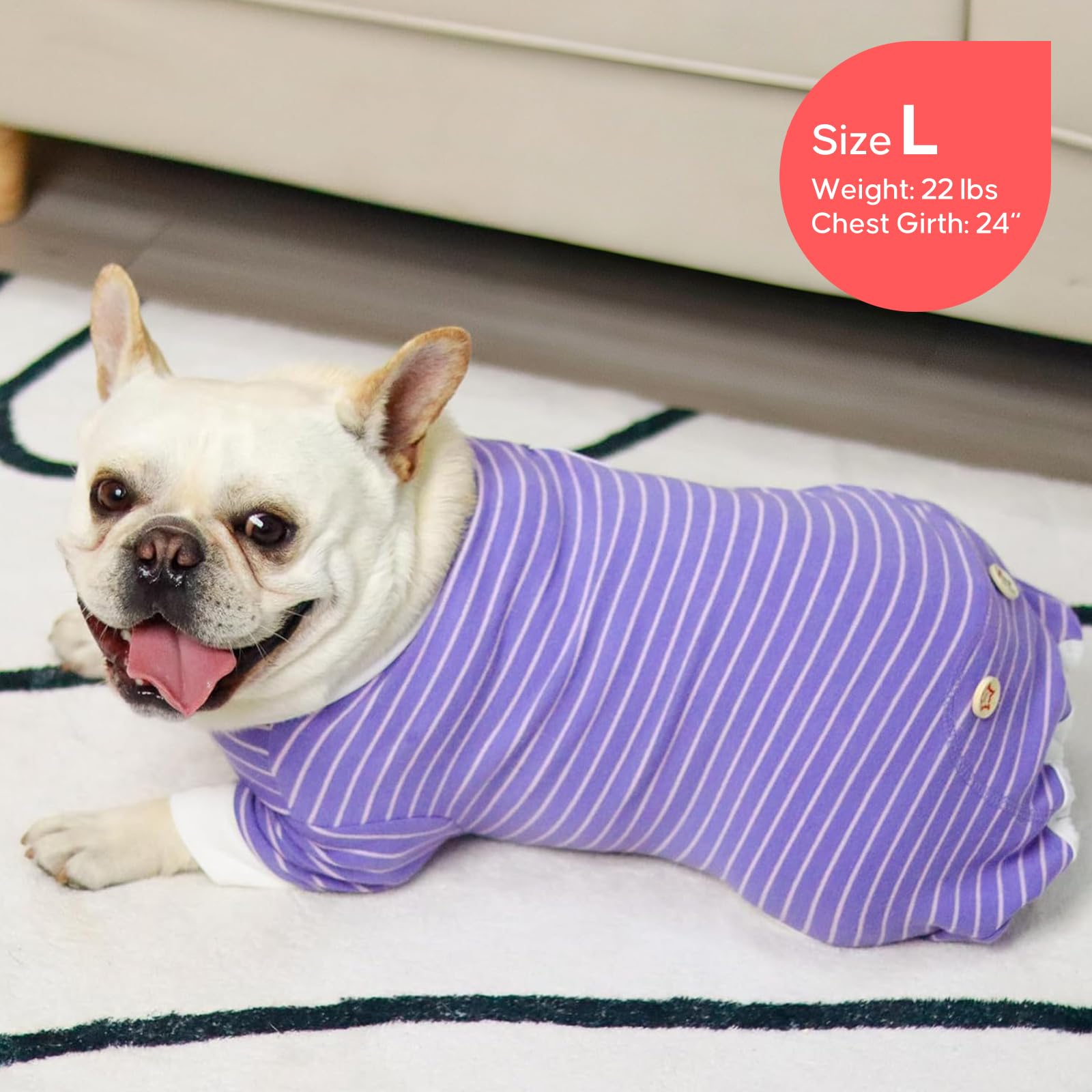 KYEESE Pijama talla XL, ajuste cómodo para perros pequeños y medianos.