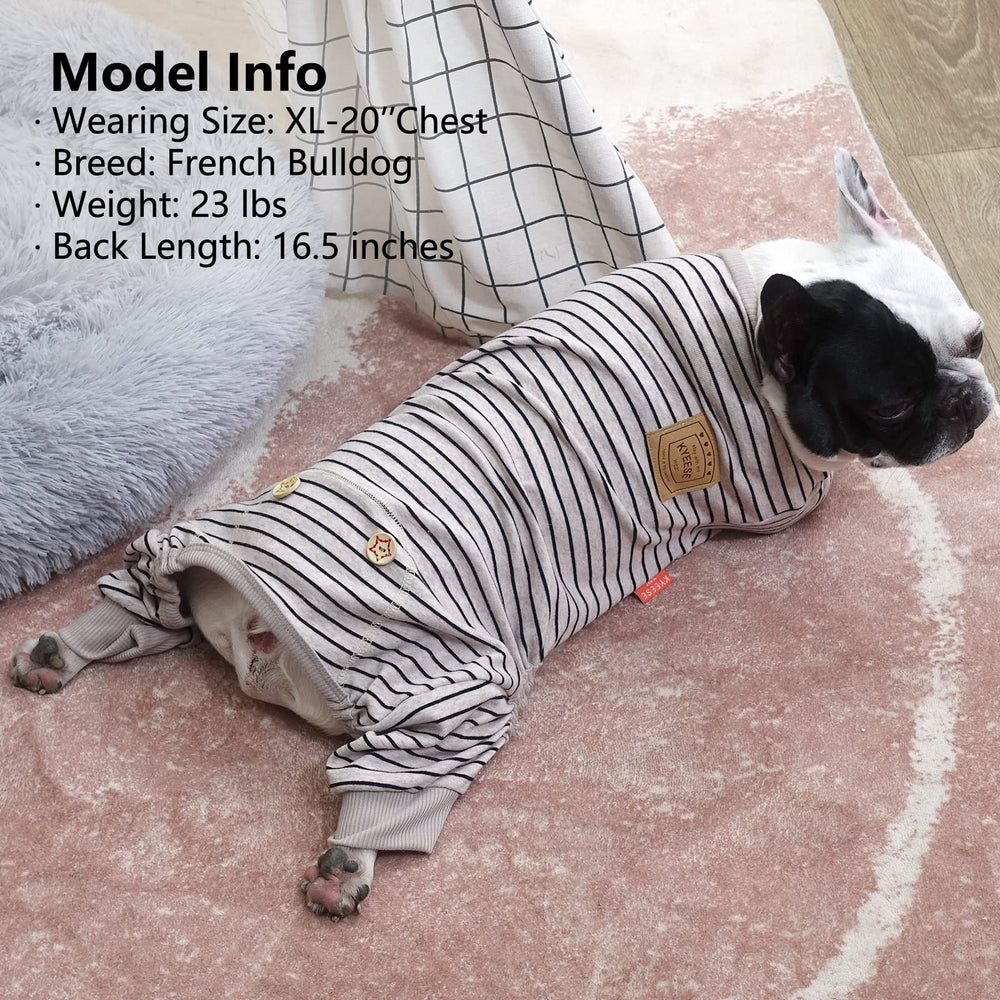 KYEESE Pijama para perro, diseño cuatro patas: mantiene calor y movilidad.