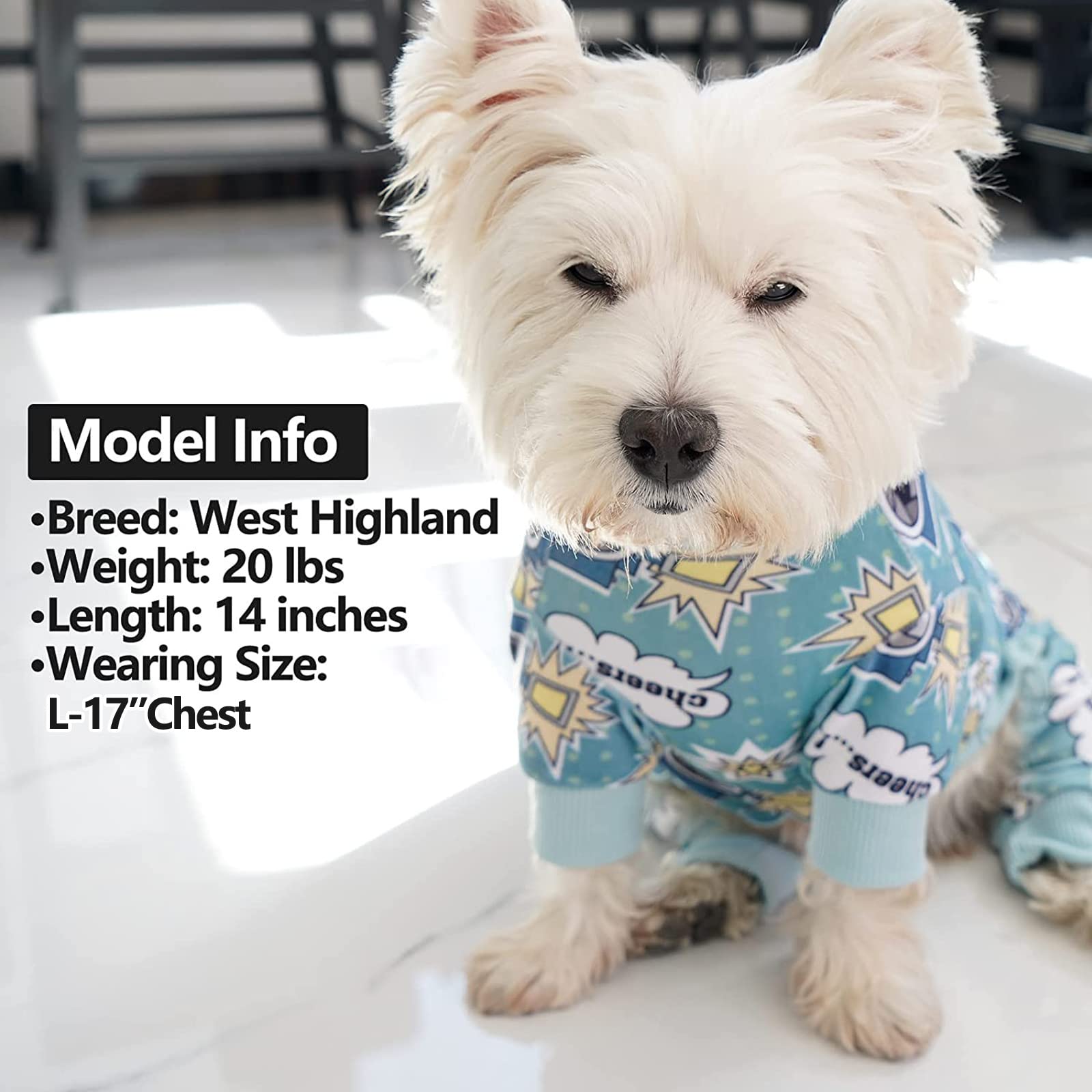 Pijama KYEESE talla XS para perros pequeños, ajuste cómodo