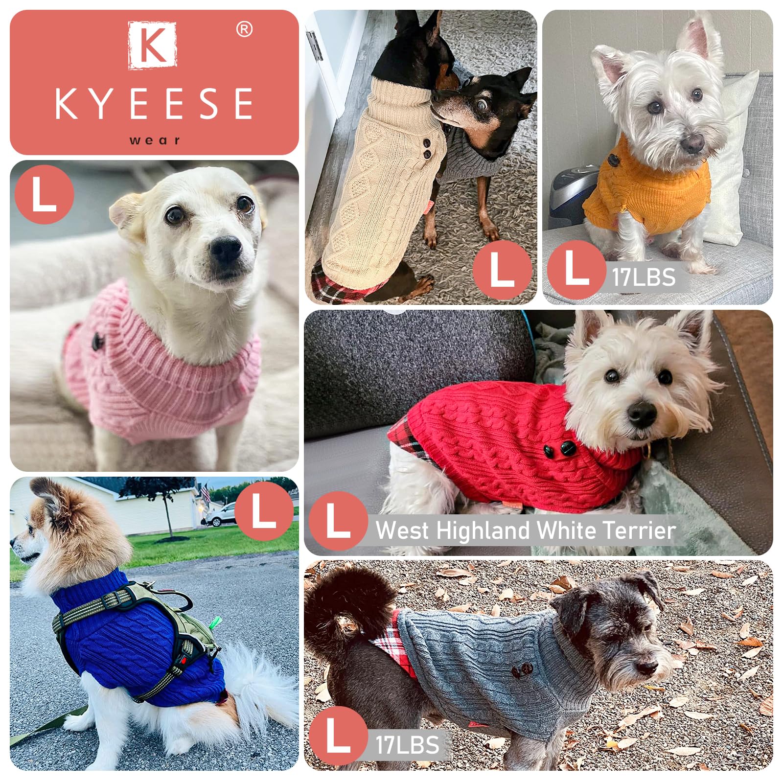 KYEESE suéter para perro para actividades diarias y fotos