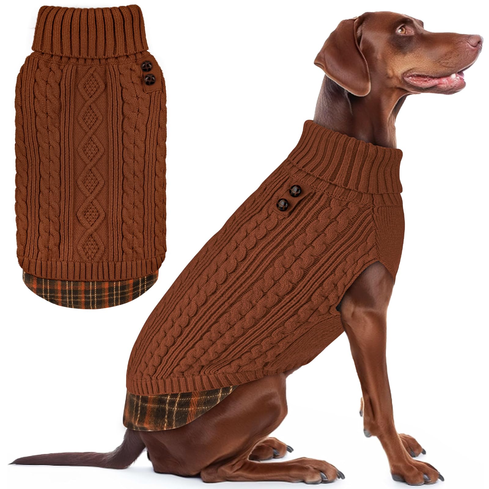 KYEESE sudadera para perro con cuello alto, cálida para paseos fríos.