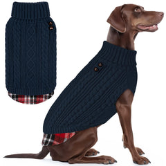 KYEESE sudadera para perro grande con tejido cable y cuello alto, abrigo cómodo.