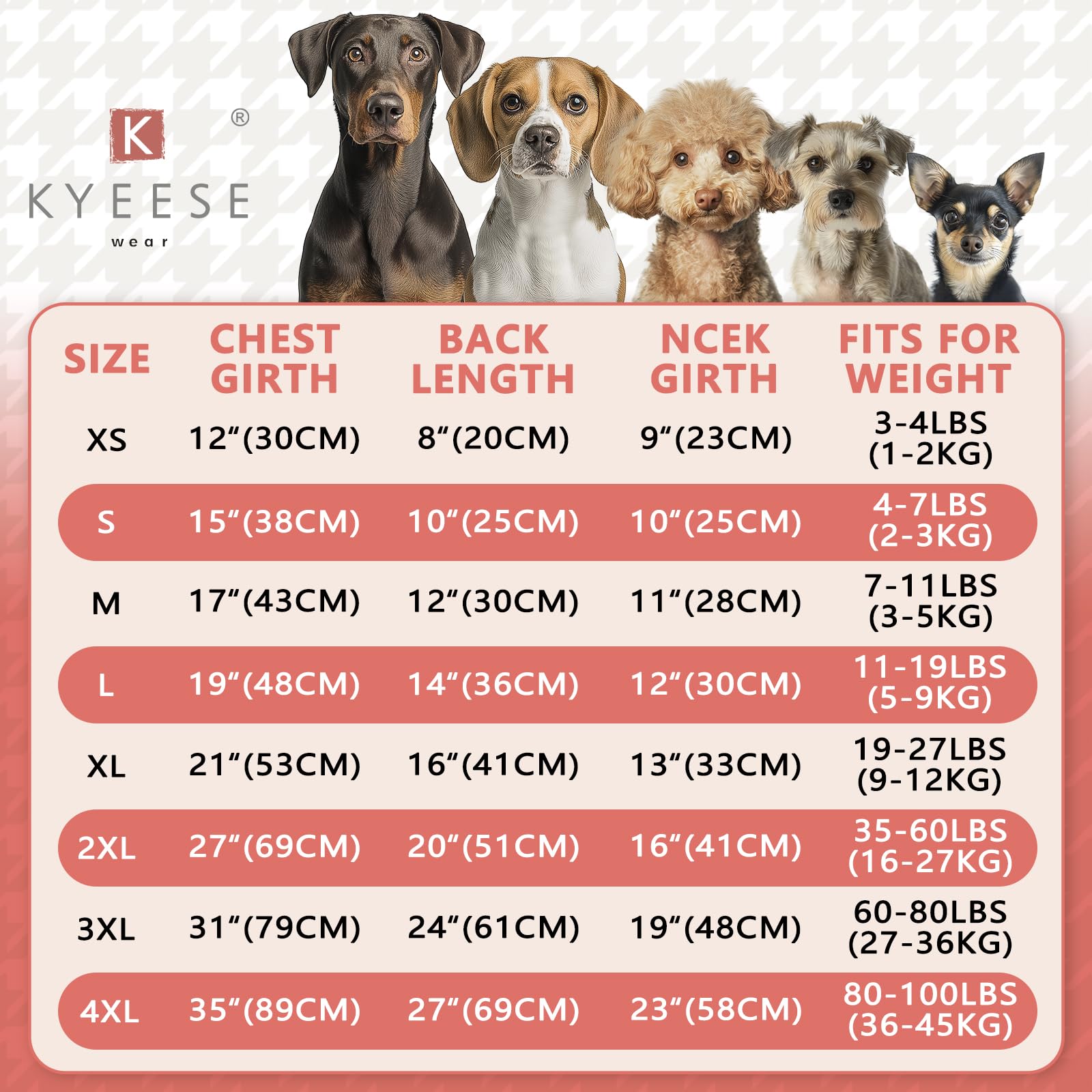 KYEESE tejido acrílico suave, sudadera para perro, ideal para días fríos.