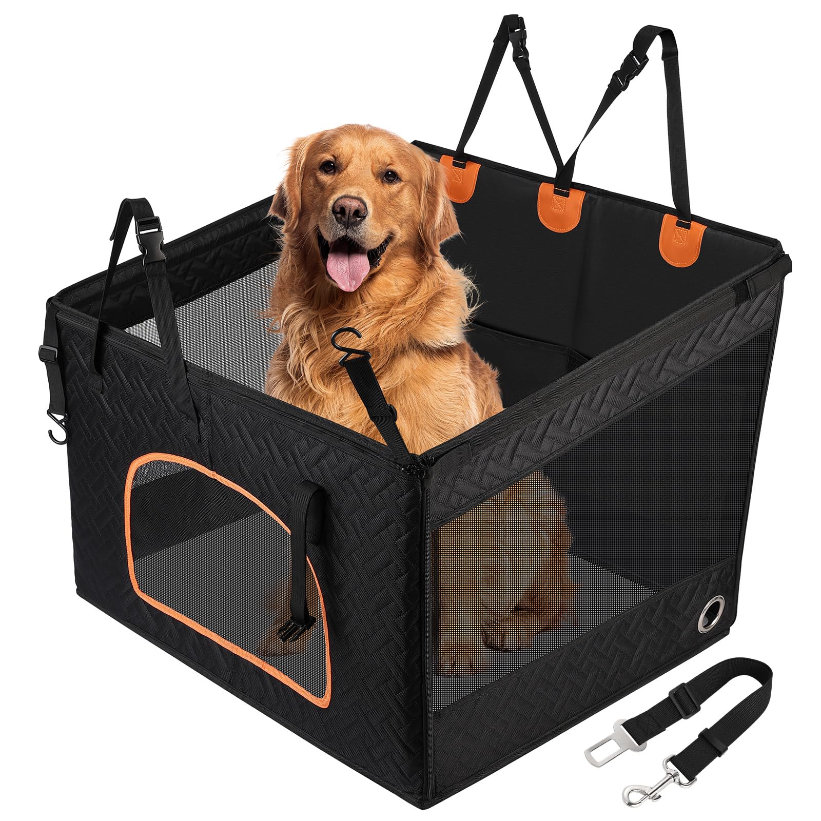 KYG asiento coche perro grande con cojin impermeable, ideal para viajes limpios.