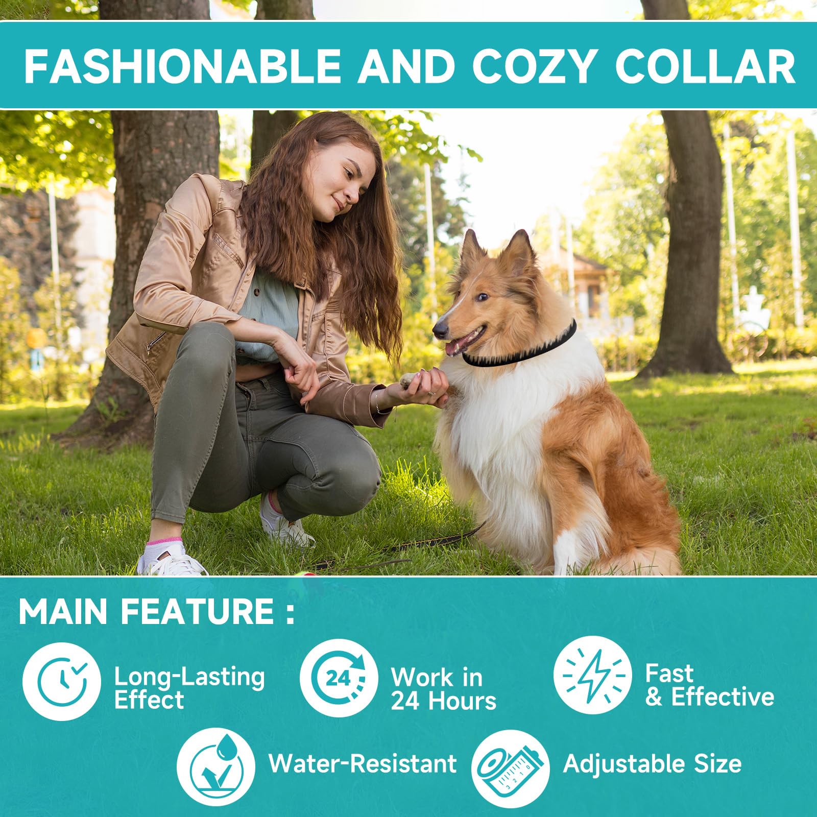 KYGNE collar antipulgas, resistente al agua para uso diario