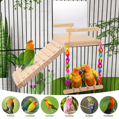 Kyouki columpio para aves, fomenta ejercicio y coordinación durante la diversión.