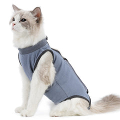 kzrfojy mono recuperación para gatos, vista frontal, brinda comodidad postoperatoria.
