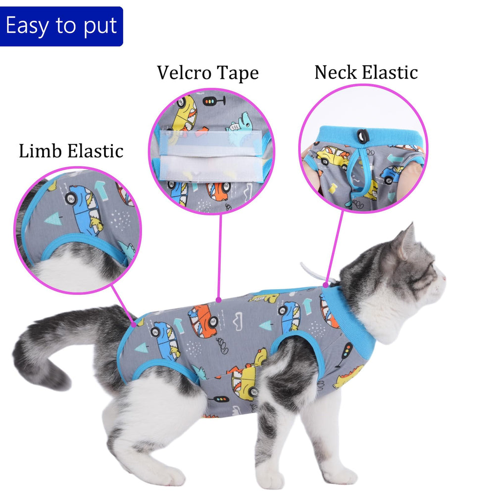 kzrfojy mono de recuperación para gatos, costado, protege abdomen sin impedir actividad
