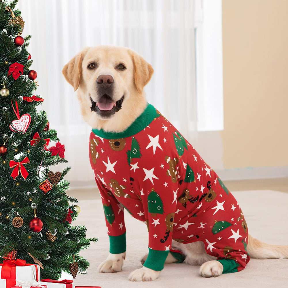 Pijama navideño kzrfojy para perro; estilo festivo y cómodo