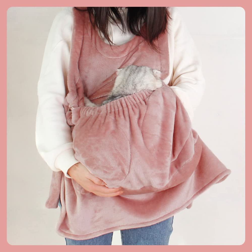 La La Pet Delantal Gatos Bolsillo Doble Rosa, mantiene el porte organizado durante la salida.