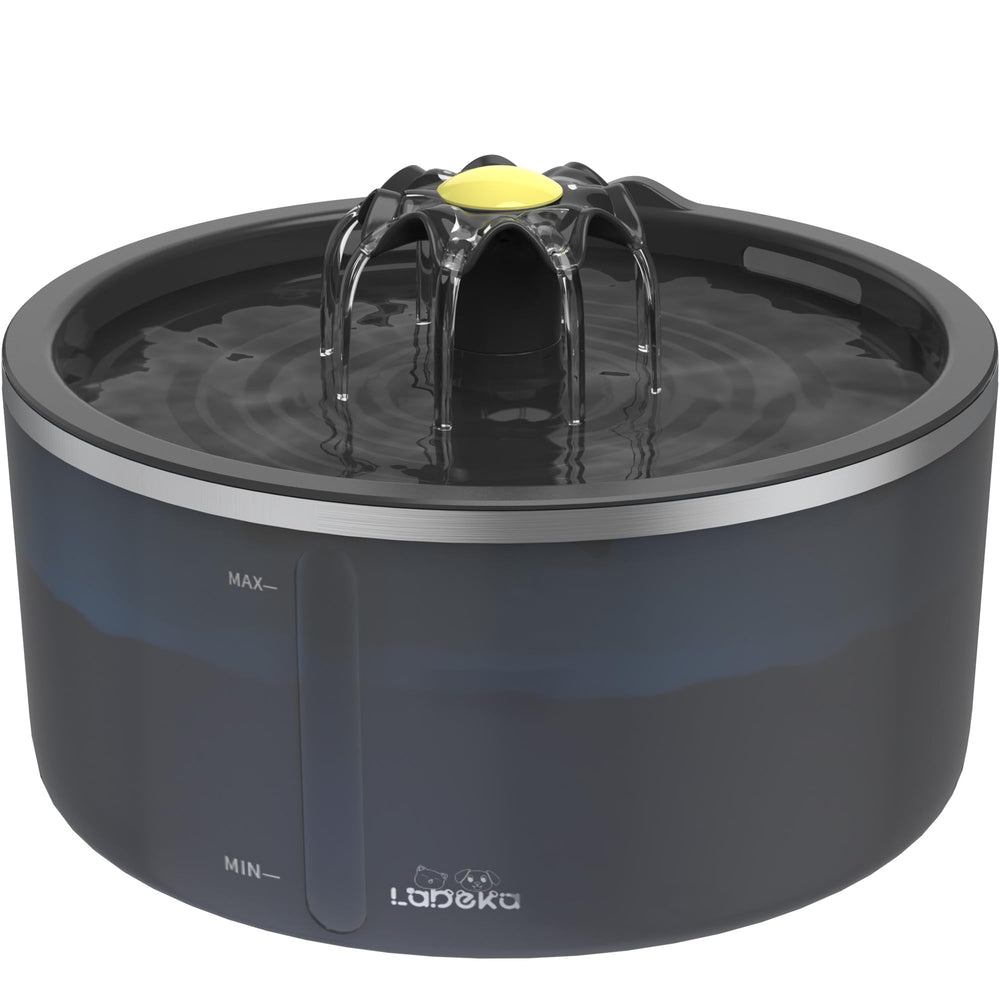 LABEKA: fuente-agua-gatos-doble-filtracion-2-5l, agua fresca para felinos en casa.